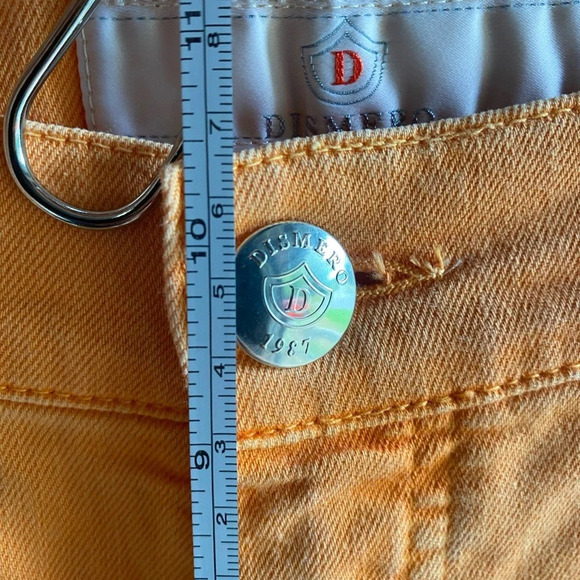 Dismero Denim Pants Made In Italy Jeans Size 33 Orange Bright Skinny Colorblock - Picture 8 of 13